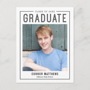 Modern Grad Editable Color Graduation Postcard