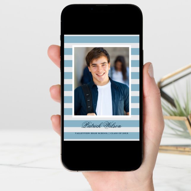 Modern Grad graduation announcement card (Front Digital)