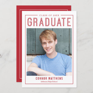 Modern Grad Graduation Announcement Invitation
