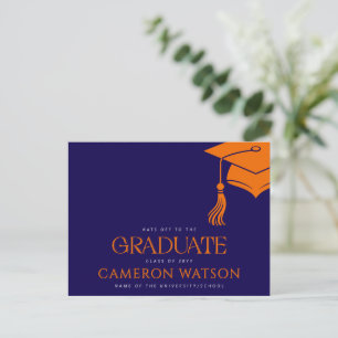 Modern Grad Hat Tassel Graduation Postcard