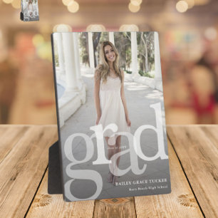 Modern GRAD Overlay Class Year Photo Graduation Plaque