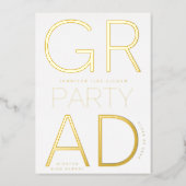 MODERN GRAD PARTY | Class of 2024 Gold Pressed Foil Invitation (Front)