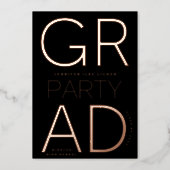 MODERN GRAD PARTY Class of 2024 ROSE Gold Pressed Foil Invitation (Front)