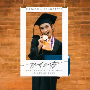 Modern Grad Party Script Selfie Photo Prop Frame Foam Board
