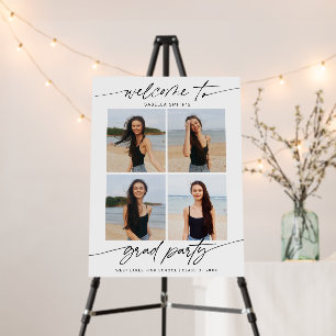 Modern Grad Party Welcome Script Photo Collage Foam Board