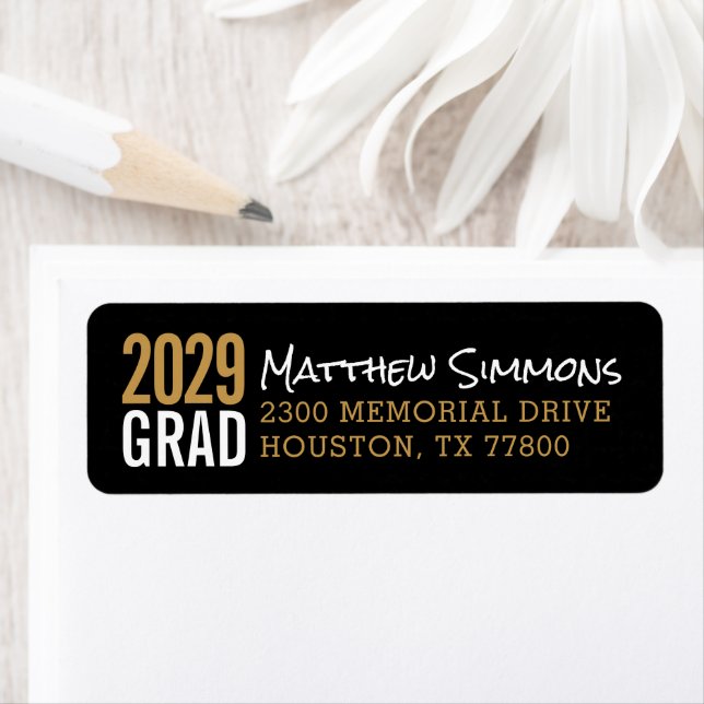 Modern Grad Personalized Return Address Label (Insitu)