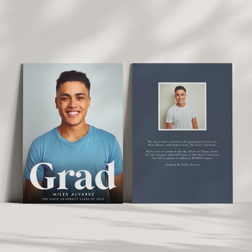 Modern Grad  Photo Graduation Announcement