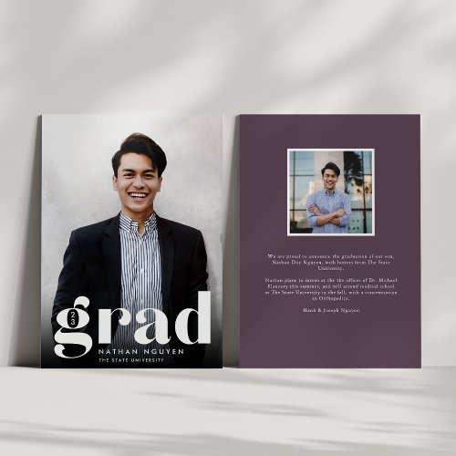 Modern Grad  Photo Graduation Announcement