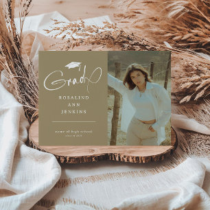 Modern Grad Photo Graduation Announcement