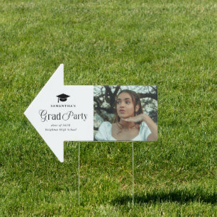 Modern Grad Photo Graduation Arch Restrooms Sign