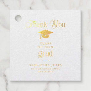 Modern Grad Photo Graduation Arch Thank You Foil Favor Tags