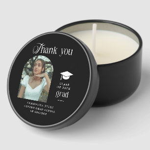Modern Grad Photo Graduation Arch Thank You Mini Candle Favors