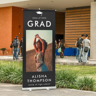 Modern GRAD Photo Graduation Retractable Banner