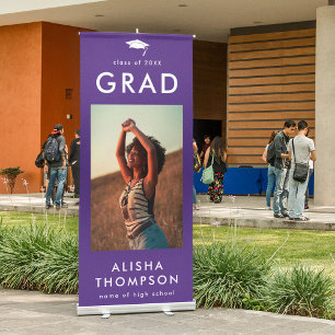Modern GRAD Photo Graduation Retractable Banner