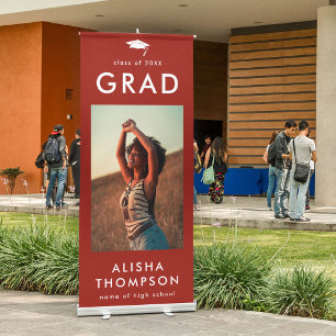 Modern GRAD Photo Graduation Retractable Banner