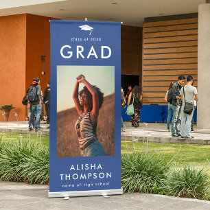 Modern GRAD Photo Graduation Retractable Banner