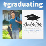 Modern Grad Photo Graduation  Save The Date<br><div class="desc">Create a stunning graduation save the date photo card for the Class of 2023 with a stylish, modern design – perfect for sharing with friends and family! Incorporate your favorite senior class portrait photo. Includes a modern design with a symbolic graduation cap, script typography, name, event and date. Buy a...</div>