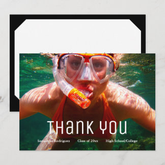 Modern Grad Photo Graduation Thank You Announcement