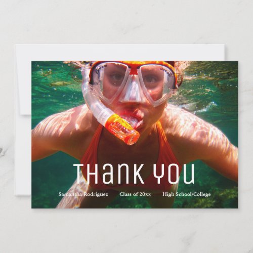 Modern Grad Photo Graduation Thank You Announcement