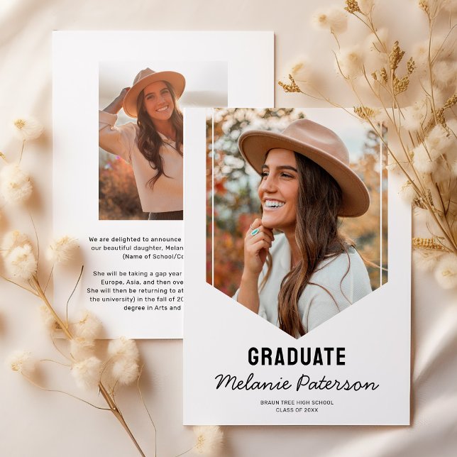 Modern Grad Sash Photo Graduation Announcement (Creator Uploaded)