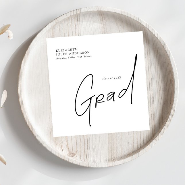 Modern Grad Script Typography Graduation Napkins (Creator Uploaded)