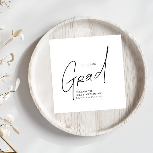 Modern Grad Script Typography Graduation Napkins