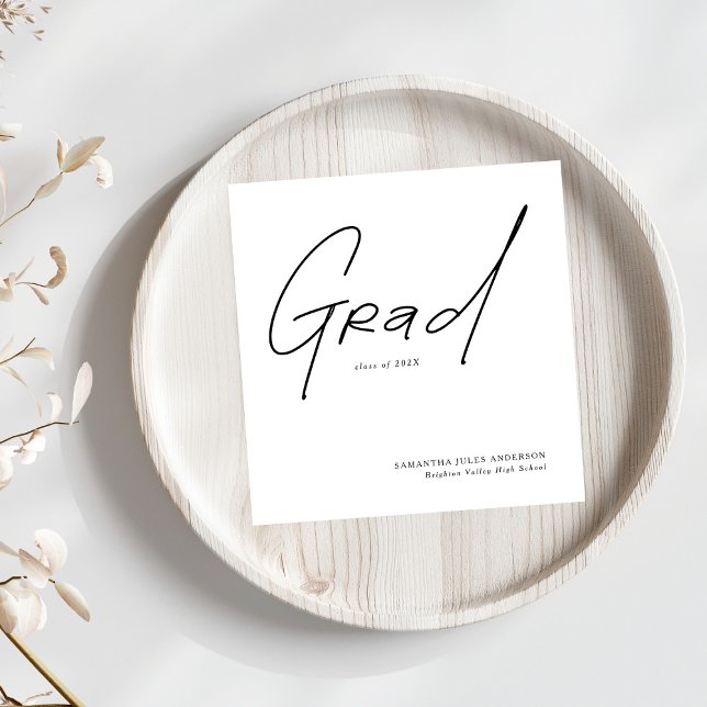 Modern Grad Script Typography Graduation Napkins (Creator Uploaded)