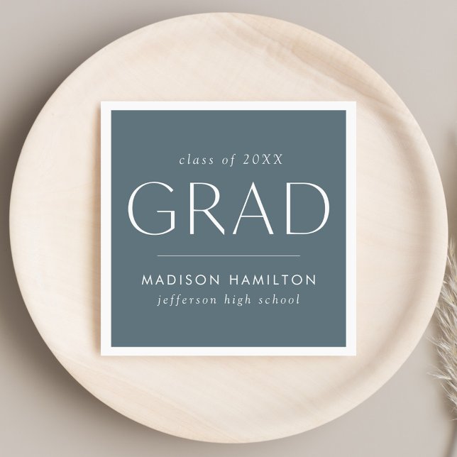 Modern Grad Slate Blue Graduation Napkins (Creator Uploaded)