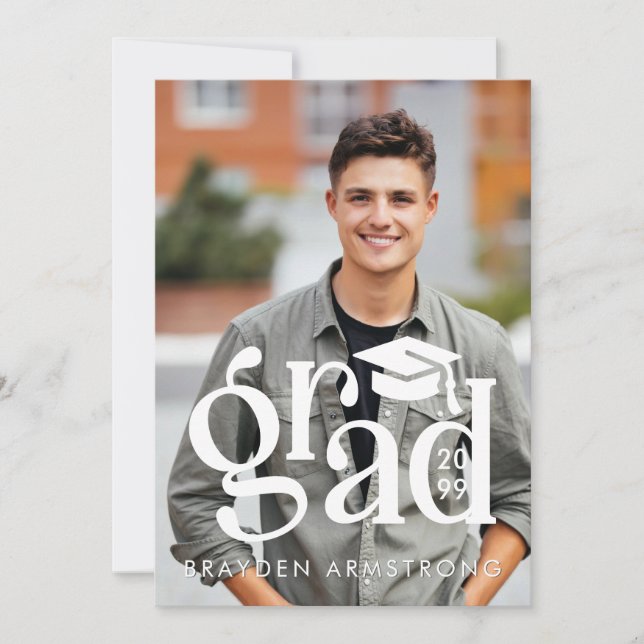Modern GRAD Type 2 Photos White Overlay Announcement (Front)