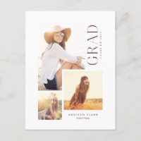 Modern Grad Type 3 Photo Collage Maroon