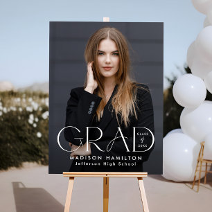 Modern Grad Typography Photo Graduation Foam Board