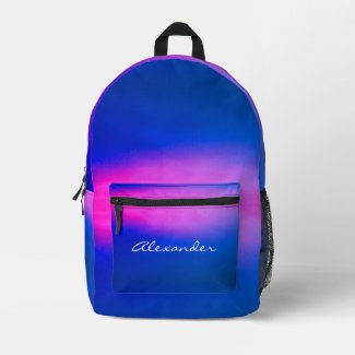 Modern  Gradient  Aurora Effect Blue Hot Pink Name
