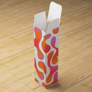 Modern Gradient Blobs Pattern in Pink and Orange Wine Box