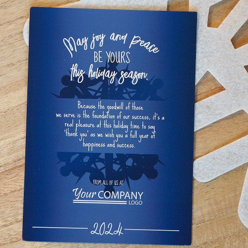 Modern Gradient Blue Snowflake Business Holiday Invitation