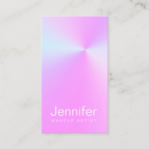Modern gradient colorful holographic makeup artist business card