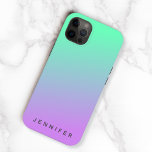 Modern Gradient Fade | Mint Green Lavender Purple iPhone 13 Case<br><div class="desc">A fun,  stylish case with a modern faded gradient background from mint green to lavender purple with a neon vibe. Your name,  initials or favourite word in modern block typography in trendy off black which you can easily personalise for yourself or as a special gift for a loved one.</div>