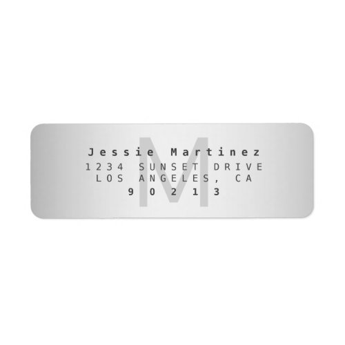 Modern Gradient Greys Return Address Label