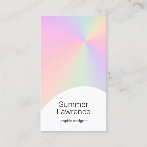 Modern gradient holographic graphic designer business card