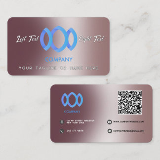 Modern Gradient Metallic Powder Pink Template Business Card