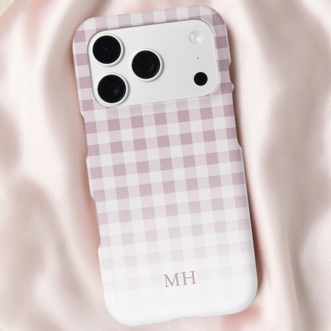 Modern Gradient Minimal Gingham Chic Monogram Case-Mate iPhone Case (Modern Gradient Minimal Gingham Chic Monogram Case-Mate iPhone Case)