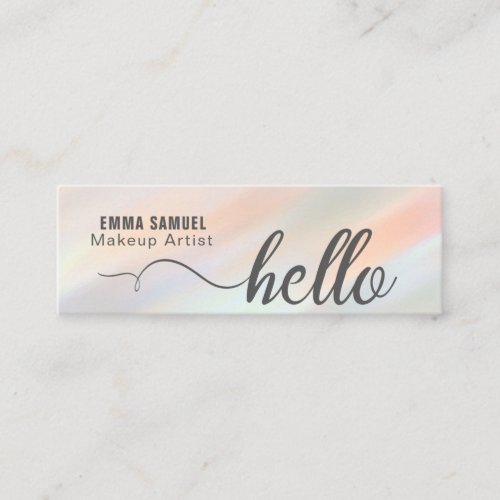 Modern Gradient pastel Hello Minimal Calligraphy Mini Business Card