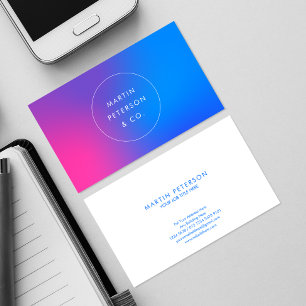 Modern Gradient Pink Blue Simplicity Futuristic Business Card