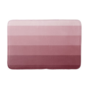 Modern Gradient Rose Red Stripes Bathroom Mat