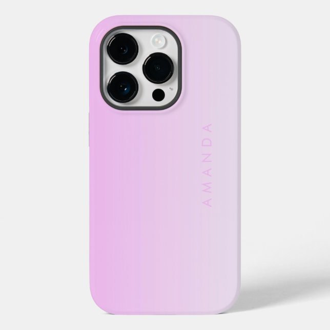 Modern Gradients Pink Minimalist Personalize Case-Mate iPhone Case (Back)
