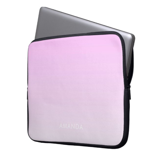 Modern Gradients Pink Minimalist Personalize Laptop Sleeve (Front Left)