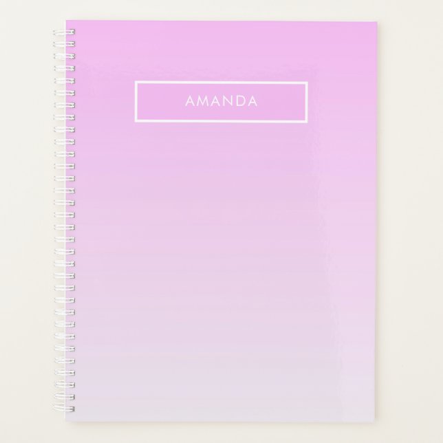 Modern Gradients Pink Minimalist Personalize Planner (Front)