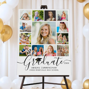 Modern Graduate 13 Photo Collage Script Foam Board