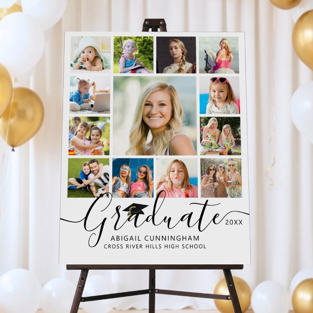 Modern Graduate 13 Photo Collage Script Foam Board (Creator Uploaded)