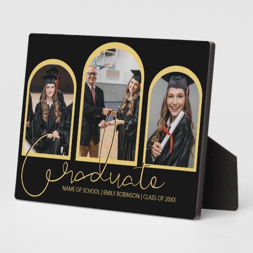 Modern Graduate  3 Arched Photo Collage Plaque