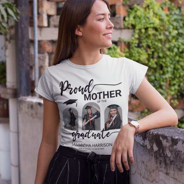 Modern Graduate | 3 Arched Photo Collage T-Shirt (Creator Uploaded)